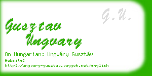 gusztav ungvary business card